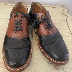Cole Haan Made in Italy Vintage Black & Brown Leather Saddle Oxfords Size 8